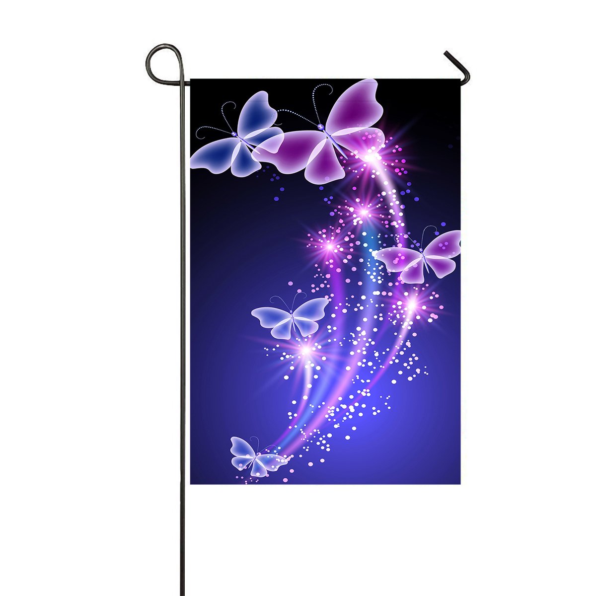 GCKG Pink Purple Butterfly Shining Light Under Blue Sky Durable Fashion