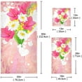 thumbnail image 2 of GZHJMY 3-Piece Towel Set,Floral Pattern Bath Towel Sets, 1 Bath Towel, 1 Hand Towel, 1 Washcloth, Pink Tulip White Daisy Flower Absorbent Soft Towels Quick Drying for Bathroom, 2 of 7