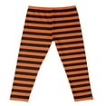 thumbnail image 2 of Girls Halloween Leggings Color Block Stripe Print Sports Trousers, 2 of 5