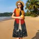 thumbnail image 4 of Easygdp Retro Space Rocket Launch para Vestido Transpirable de Mujer, Vestido Suelto de Manga Corta con Pliegues y Bolsillos para el Verano, 4 of 6