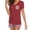 Wine, variant on Loopsun Womens Pajama Sets, Women's Pajamas Striped V-neck Short-sleeved Shorts Two-piece Suit Home Clothes Navy