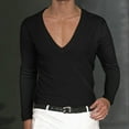 thumbnail image 2 of BJUTIR Mens Long Sleeve T Shirts Long Sleeves V Neck Solid Pullover Casual T Shirt Blouse, 2 of 5