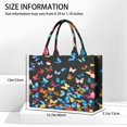 thumbnail image 3 of Large Capacity Tote Bag,Black Blue Yellow Butterfly Pattern Handbag Fashion Luxury Tote Bag,15.7"x13"x 5.1" Inches,Laptop Compatible, 3 of 6