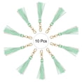 thumbnail image 3 of 10pcs Borlas de Cuero PU, Charm de Borla de 6" con Gancho Giratorio para Hacer Joyería (Verde Claro), 3 of 6