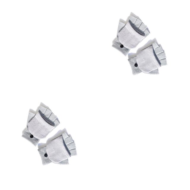 Qarigey 1 par de mitones para adultos Cómodos guantes sin dedos a prueba de frío Cubiertas de mano Accesorio de ropa para usar en invierno Gris claro gris claro 2piezas Qarigey CBP205460