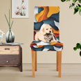 thumbnail image 4 of Yayeee 4 Pack Dining Chair Covers Stretch Parson Chairs Slipcovers Seat Protector, Abstract Wavy, 4 of 6