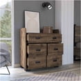 thumbnail image 4 of JERFIT Modern 4-Drawer Dresser with Double Drawer, Particle Board Storage Chest for Bedroom, Dark Brown, 4 of 7