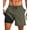 Army Green, variant on Men's Swim Trunks with Compression Liner, Summer Quick Dry Beach Drawstring Board Shorts，5" Inseam Swimwear Swimsuit Swimming Shorts for Men(L, Blue Shark)