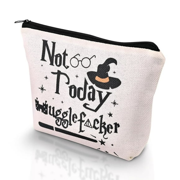 Bolsa de maquillaje Paliboiu Magic Wizard Not Today de tela de lino