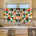 thumbnail image 2 of Yayeee Kitchen Curtains Tier Set of 2 Light Filtering 57"x36" Over Sink Window Panels, Beige Geometric, 2 of 7