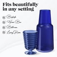 thumbnail image 6 of American Atelier Bedside Water Carafe with Tumbler Pitcher and Footed Drinking Glass, Use Cup as Lid for Carafe For Guest Room, Nightstand, Office, or Gif,Navy 32 Oz, 6 of 7