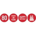 thumbnail image 2 of Darling Souvenir Pack Of 190 Pcs Chocolate Labels Cheers 80th Birthday Theme Stickers-Red, 2 of 2