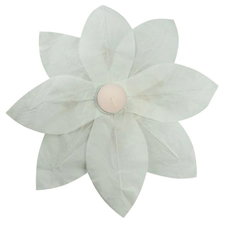 Floating Paper Lotus with Tea Light Candles - Set of 6 (White)