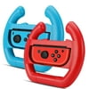 Racing Wheel for Nintendo Switch / Switch OLED Joy-Con Controller (Set of 2 Red + Blue) Racing Steering Wheel Controller Accessory Grip Handle Kit Attachment