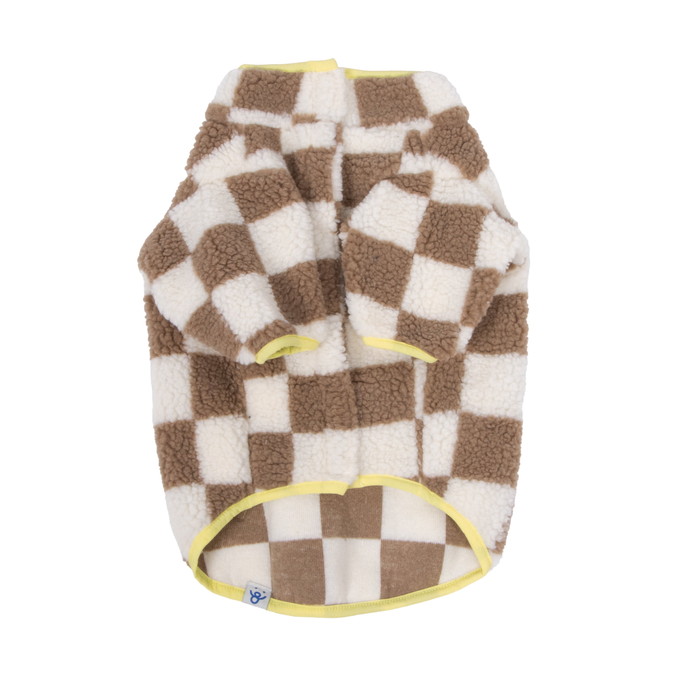 Oodles Tan Sherpa Bubble Hem Fall Dog Jacket, Small