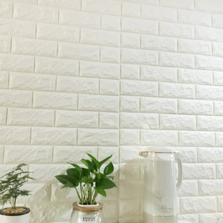 Peel and Stick 3D  Wall Panels PE Foam  White Brick 