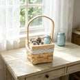 thumbnail image 6 of Handwoven Rattan Flower Arrangement Basket with Handle, Natural Wicker Planter for Fresh Dried Flowers, Home Decor Storage Organizer, 6 of 6