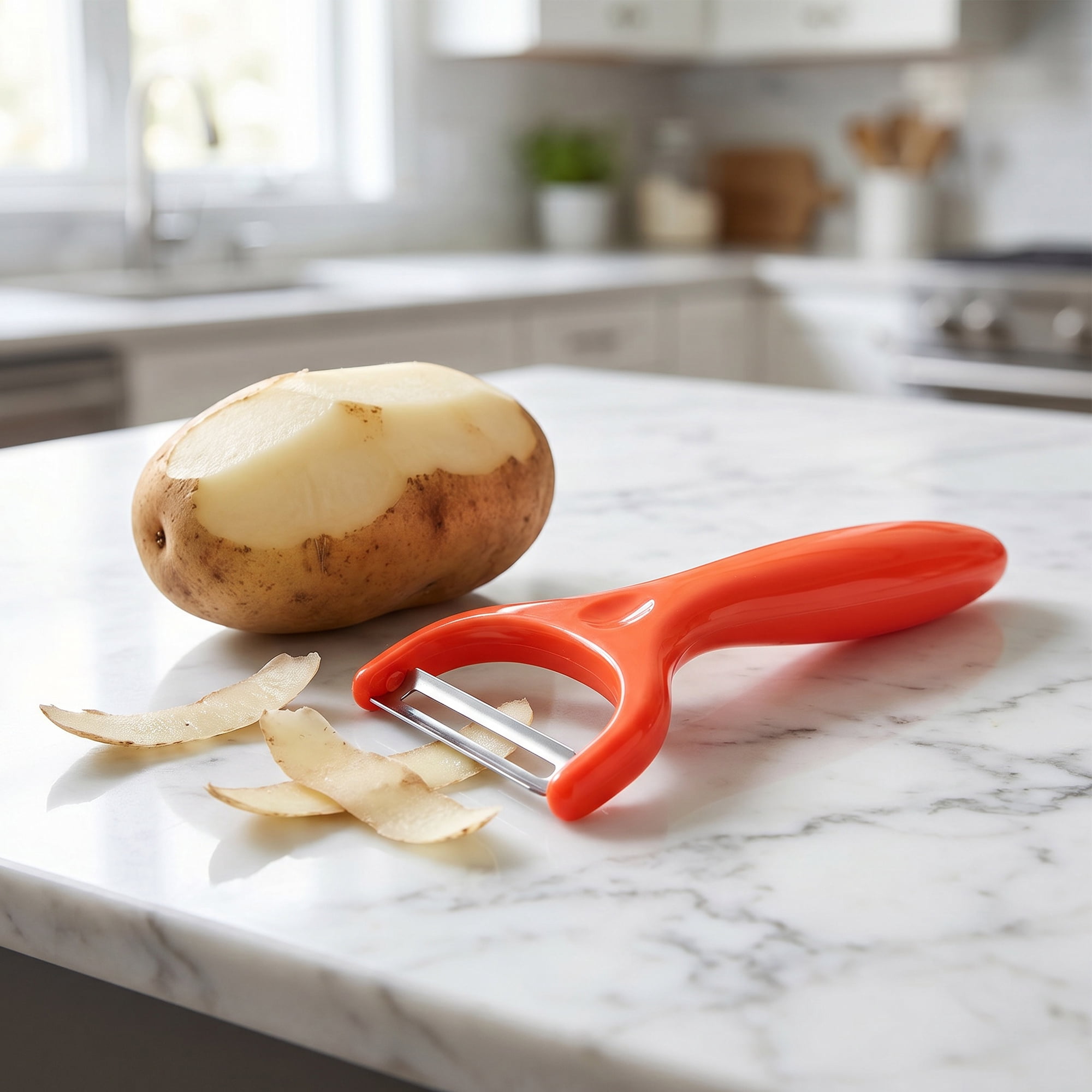 Unique Bargains Plastic Vegetable Peeler with Ergonomic Handle Bright Red 5.9x2.4x0.6 inch