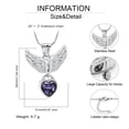 thumbnail image 2 of Cremation Urn Necklaces Ashes Holds Angel Wings Urn Necklace for Ashes Heart Birthstone Shape Cremation Jewelry Urns Keepsake Pendant for Women Pet, 2 of 7