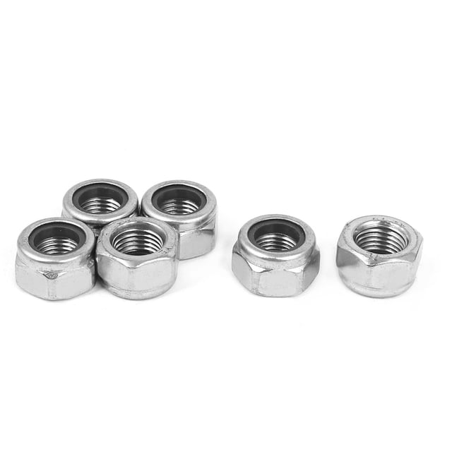 Contratuercas hexagonales Unique Bargains acero Inoxidable Nylock autobloqueante 6pcs