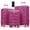 Fuchsia + ABS+PC, variant on Luggage Set of 3, 20-inch with USB Port, Airline Certified Carry-on Luggage  , ABS+PC Hard Shell Luggage with Spinner Wheels,Fuchsia Leopard Print