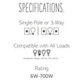 thumbnail image 4 of Legrand ADTP703TUG4 Adorne Softap 700 Watt Tru-Universal Single Pole/3-Way Dimmer Switch, 4 of 7