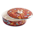 thumbnail image 4 of Bico Red Spring Bird Ceramic 8.8 inch Tortilla Warmer, Tortilla Server with Lid, Taco Holder for Mexican Fiesta Party, Taco Tuesday, Microwave and Dishwasher Safe, 4 of 5