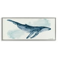 thumbnail image 5 of Stupell Industries Nautical Humpback Whale Marine Animal Blue Watercolor Painting Gray Framed Art Print Wall Art, 24x10, by Stephanie Workman Marrott, 5 of 5