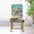 thumbnail image 4 of Xoenoiee Beach Starfish Seashell Print Waterproof Dining Room Chair Cover, Stretch Jacquard Parson Chair Slipcover Removable Washable Chair Protector for Home, Restaurant, Banquet, 1 Pack, 4 of 7