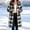 Dark Gray, variant on QSAWXQZ Women's Plaid Hooded Fleece Coat Long Sleeve Full Zip Pockets Casual Knee Length Outerwear S