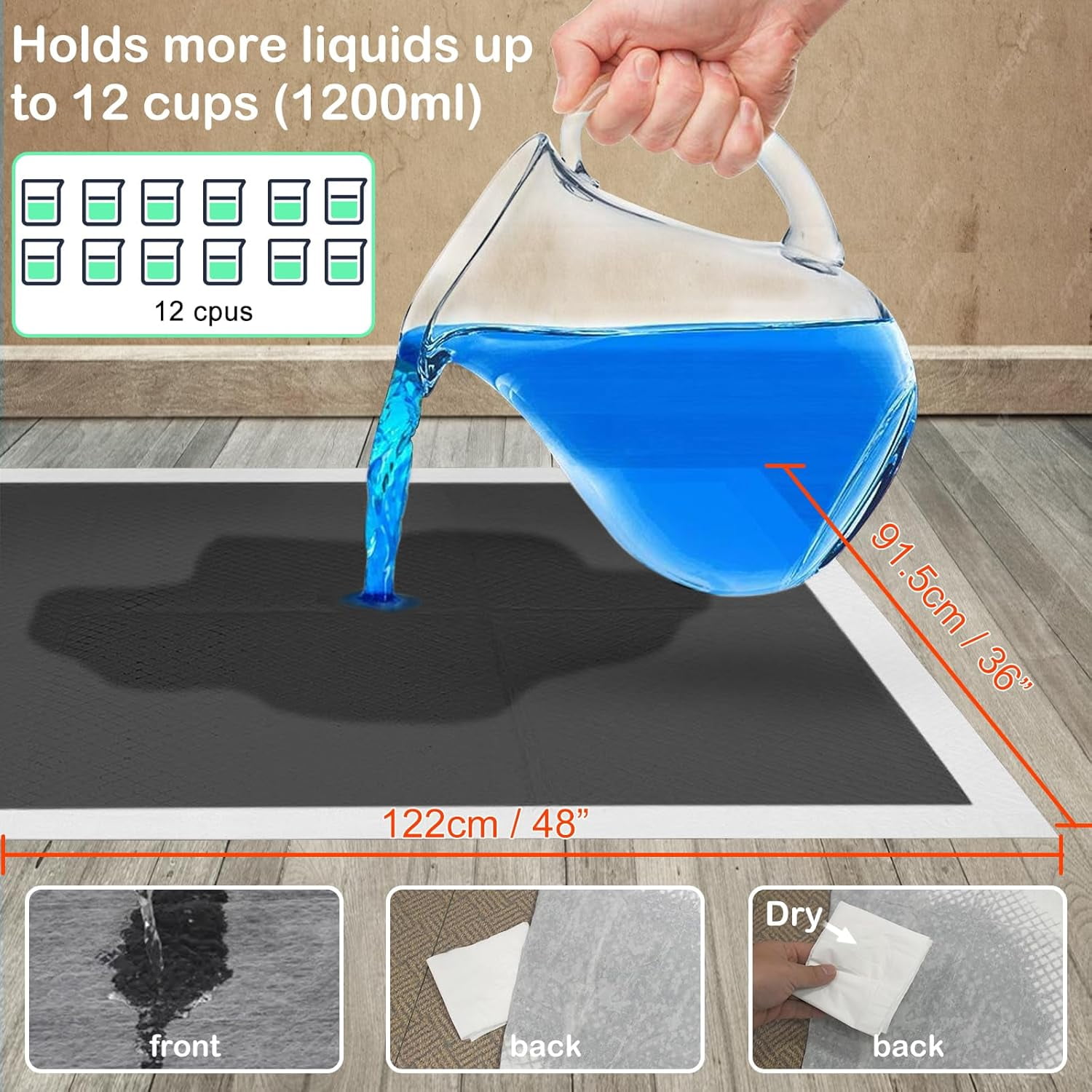 48"x36" Extra Large 30 Pcs Odor-Control Super Absorbency Charcoal Pee Pads for Dogs,Leak-Proof Pet Training Pee Pads,Thicken Disposable Potty Pads Puppy Training Pads for Cats Rabbits