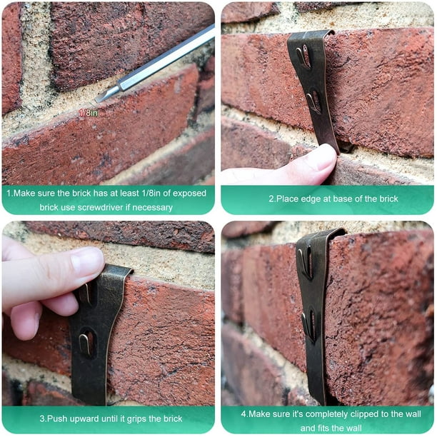 12Pcs Brick Wall Clips Hooks Fastener Metal Hangers Hook for