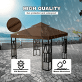 thumbnail image 5 of Dolemoduo 2-Tier Replacement Gazebo Canopy Top Patio 10'x10' PU Water Resistance Gazebo Canopy Replacement Top Cover-coffee, 5 of 5
