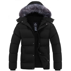Wantdo Men's Winter Puffer Jacket with Detachable Hood