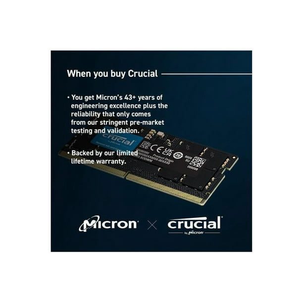 専用　　crucial DDR5 pc5 44800 64GB (2x32GB) Crucial 64GB (2 x 32GB) DDR5-5600/PC5-44800 SDRAM - 5600 MHz
