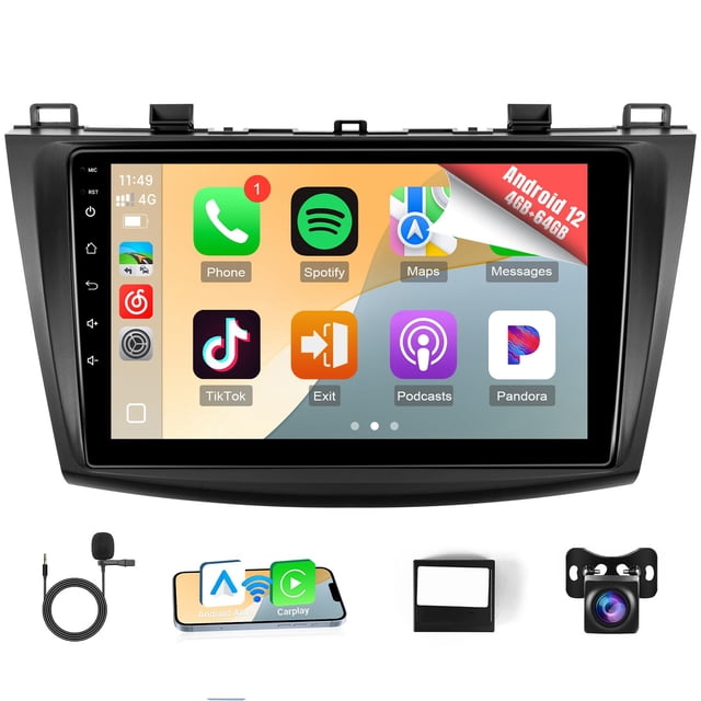 Radio de coche Naifay Android 12 con CarPlay/Android Auto Mazda 3