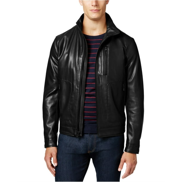 Michael Kors Chamarra de motociclista de piel sintética para