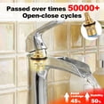 thumbnail image 5 of SUNRINX Chrome Waterfall Bathroom Faucet, Modern Single Hole Sink Faucet with Deck Plate, 5 of 10
