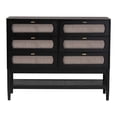 thumbnail image 3 of Baxton Studio Shirin Mid-Century Beige Fabric and Black Wood 6-Drawer Dresser, 3 of 10