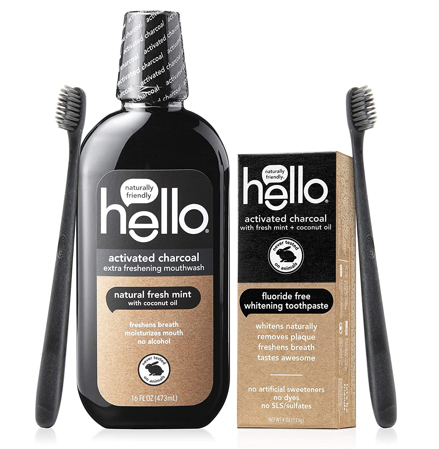 Hello Oral Care Activated Charcoal Fluoride Free & SLS Free Whitening