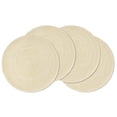 thumbnail image 3 of Sm:)e 15 Inch Round Braided Woven Placemats Set of 4, Cotton Polyester Washable Heat Resistant Placemats, Decor for Kitchen Dining Table and Party(Ivory), 3 of 7