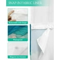 thumbnail image 3 of No Hook Shower Curtain with Snap in Liner, Abstract Pink and Green Mountain Landscape Hotel Shower Curtains for Bathroom, Washable Shower Curtain Liner Set with Mesh Top Window, 48"x72", 3 of 6