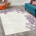 thumbnail image 2 of Leaves Decorative Rug, Broad Leaves Close-up Background Garden Organic Foliage Shrubs Cells Plant Image, Quality Carpet for Bedroom Dorm and Living Room, 6 Sizes, Pale Lavender, by Ambesonne, 2 of 4