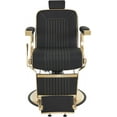 thumbnail image 3 of BarberPub Classic Barber Chair, 660Lbs Heavy-duty Hydraulic Pump, Professional Reclining Salon Chair for Hair Stylist, Gold&Black, Barbershop, Salon&Spa Equipment for Adult 8334, 3 of 9