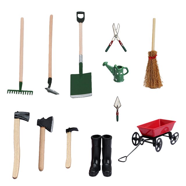 Miangastore 1 Set Mini Dollhouse Garden Tools Decoration Dollhouse Farming Tools for DIY