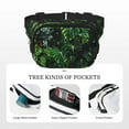 thumbnail image 5 of Ratiio Lush Foliage Green Plant Pattern Square Double Layer Waist Bag, Durable Twill Fabric Waist Pack with Adjustable Belt,Outdoor Hiking, Running, Travel Waist Bag, 5 of 6