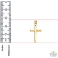 thumbnail image 3 of 14k Yellow Solid Gold Traditional Cross Religious Pendant with 0.8-mm Square Wheat Chain (20 inches), 3 of 5
