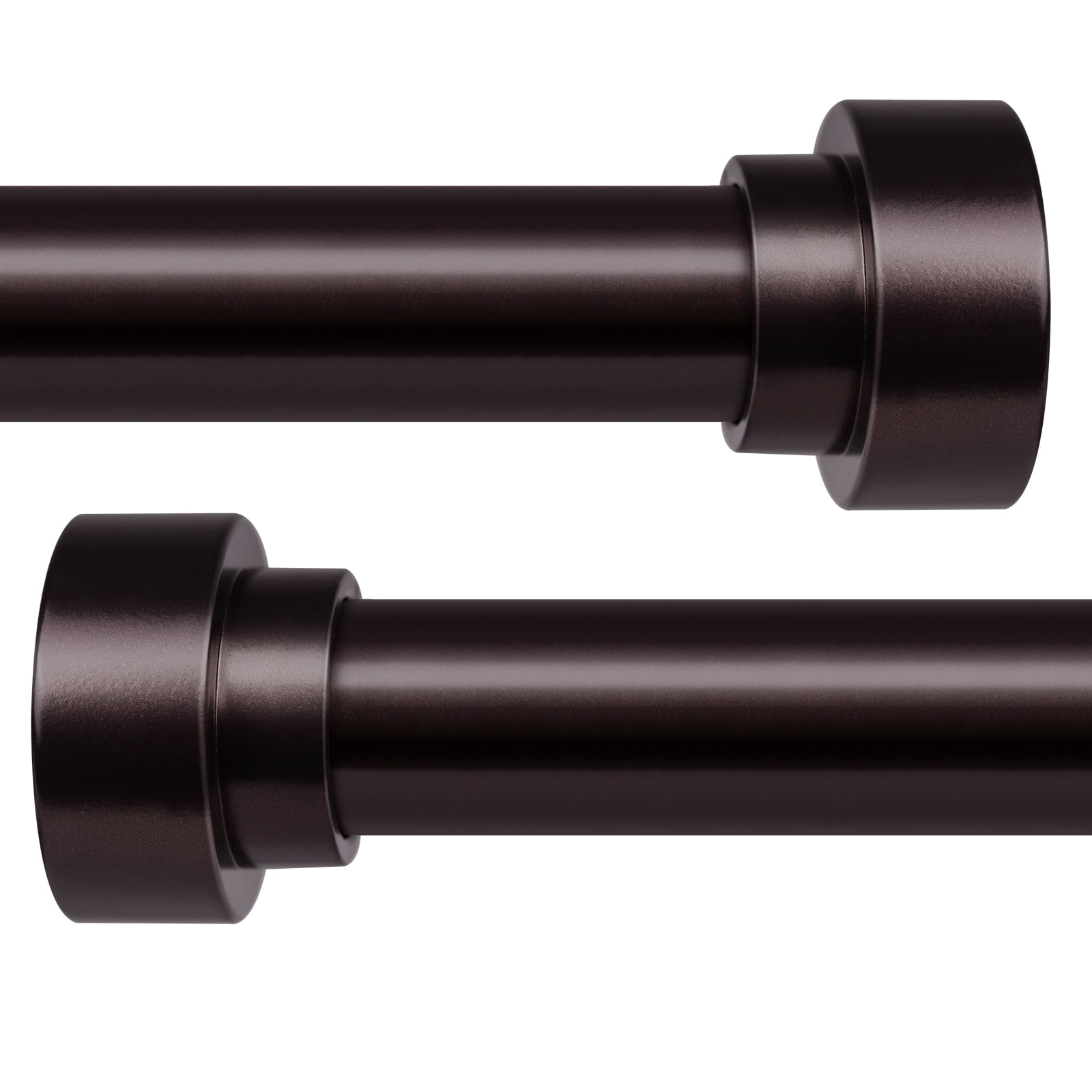 Meriville 1-Inch Side Curtain Rod Set with End Cap Finials, Adjustable 12-20 Inches, Set of 2, Oil-Rubbed Bronze