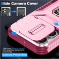 thumbnail image 5 of Heavy Duty Armor Case for iPhone 14 Pro with Slide Camera Cover & Magnetic Ring Stand Pink, 5 of 5