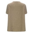 thumbnail image 6 of Puntoco Short Tops Blouses for women Clearance Women's Casual Short Sleeve Solid Ladies Round Neck Top Blouse Khaki M(M), 6 of 6